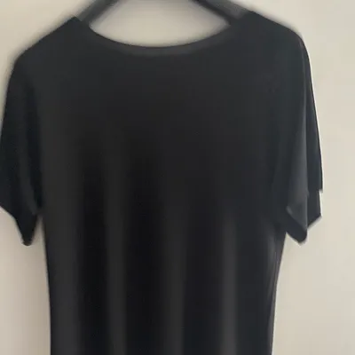 Pull noir manche courte en maille fine femme taille unique